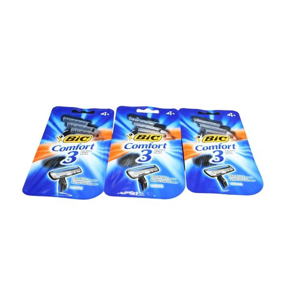 🪒Lot of 3 BIC Comfort 3 Razors Triple Blade‎ Razors for Men 4 Razors🪒 - Picture 1 of 7
